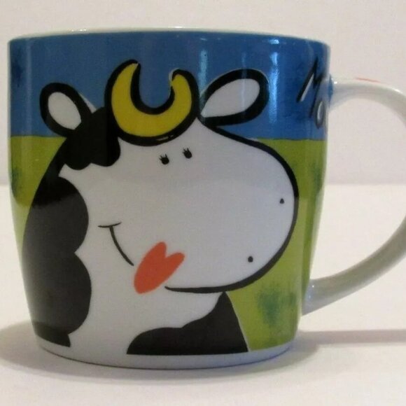 Moo Cow Porcelain Tea Coffee Cup Mug Gallery by Inhesion EUC Never Used - Picture 1 of 7